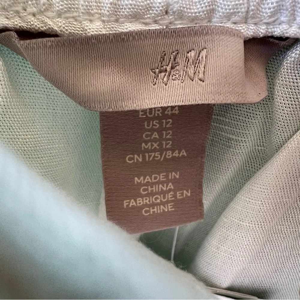 LINEN WHITE BAGGY NEUTRAL TROUSERS SIZE 12 NWT